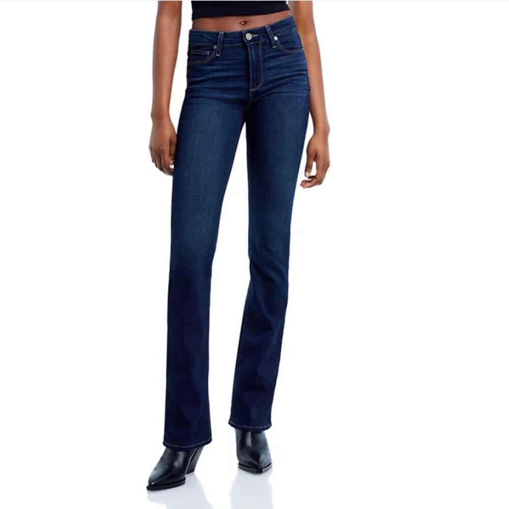 PAIGE Women's Boot Cut Jeans - Dark Blue